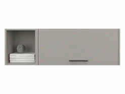 TuHome Armario Oficina|Archivador de pared en melamina con 3 estantes y puerta abatible superior , , 37.8 cm X 119.9 cm X 33 cm
