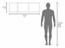 TuHome Armario Oficina|Archivador de pared en melamina con 3 estantes y puerta abatible superior , , 37.8 cm X 119.9 cm X 33 cm