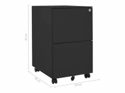 Archivador móvil Antracita 39x45x67 cm Acero Marru00f3n Sale