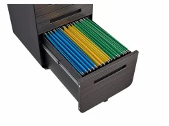 Archivador móvil con 3 cajones, de metal, con cerradura, con ruedas, color (46x40x58 cm)^ Hot