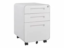 Archivador móvil con 3 cajones, de metal, con cerradura, con ruedas, (46x40x58 cm) Blanco Clearance