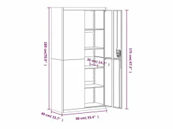 Archivador 90x40x180 cm acero Negro Hot