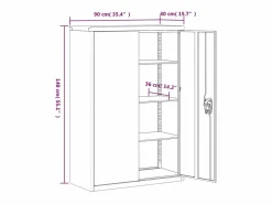 Archivador 90x40x140 cm acero Negro