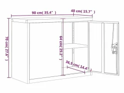 Armario Oficina|Archivador 90x40x70 cm acero