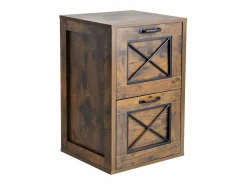 Archivador Vertical de 2 Cajones UcceBuy, Robusto, Barra Ajustable (2 Niveles), Archivo para Documentos A4/Carta/Legal, Fácil de Montar, Color Marrón Miel Multicolor