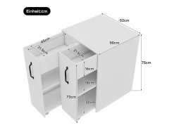 Archivador 52x50x75 cm - con ruedas - 2 cajones - correderas individuales -^ModernLuxe Online