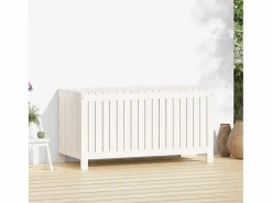 Arcón de jardín 121x55x64 cm Madera de pino Blanco New