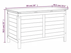 vidaxl Arcón de jardín madera maciza abeto 99x49,5x58,5 cm Gris antracita