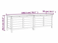 vidaxl Baúl De Jardín|Arcón de jardín madera maciza abeto 198,5x50x56,5 cm