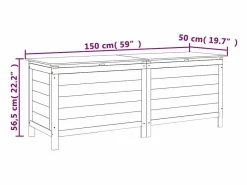vidaxl Baúl De Jardín|Arcón de jardín madera maciza abeto 150x50x56,5 cm