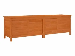 Arcón de jardín madera maciza abeto marrón 198,5x50x56,5 cm^vidaxl