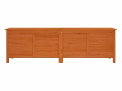 Arcón de jardín madera maciza abeto marrón 198,5x50x56,5 cm^vidaxl