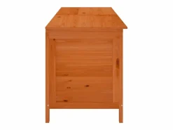 Arcón de jardín madera maciza abeto marrón 198,5x50x56,5 cm^vidaxl