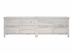 vidaxl Arcón de jardín madera maciza abeto 198,5x50x56,5 cm Blanco New
