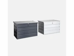 Sweeek Baúl De Jardín|Arcón de jardín metálico de 285l gris aluminio