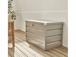 Sweeek Baúl De Jardín|Arcón de jardín metálico de 285l gris aluminio