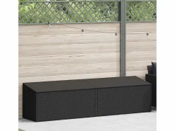 Arcón de jardín 220x50x58 cm resina tejida Negro Sale