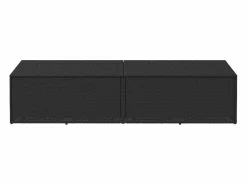 Arcón de jardín 220x50x58 cm resina tejida Negro Sale