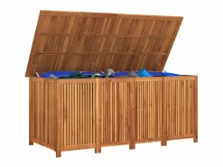 Arcón de jardín 200x80x75 cm madera maciza de acacia^ New