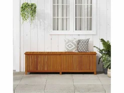 Arcón de jardín 200x50x58 cm Madera maciza de acacia^ Discount