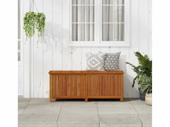 Arcón de jardín 150x50x58 cm Madera maciza de acacia Marru00f3n