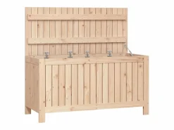 Arcón de jardín 115x49x60 cm Madera maciza de pino Marru00f3n Sale