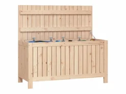 Arcón de jardín 115x49x60 cm Madera maciza de pino Marru00f3n Sale