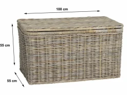 OZAIA Baúl Y Arcón|Accesorios De Almacenaje|Arcón de kubu TIMGAD - Ancho 100 x Prof. 55 x Alt. 55 cm -