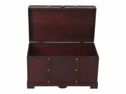 MCW Arcón de madera Antibes aspecto antiguo angular, angular Marru00f3n New
