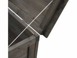 vidaxl Arcón jardín madera maciza abeto 198,5x50x56,5cm Gris antracita New