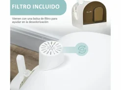 PawHut Arenero para gatos 43x44x47 cm Blanco Outlet