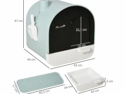Arenero para gatos 43x44x47 cm^PawHut Hot