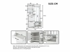 Hauss Spole Armario De Entrada|Armadietto bianco con 2 cassetti, 2 ante, panca e ganci, pannello forato 110x35x175,5cm