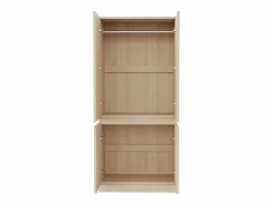 Armario 70 × 40 × 170 cm - modelo de doble puerta con amplios compartimentos de almacenamiento - madera Beige Outlet