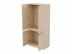 Armario 70 × 40 × 170 cm - modelo de doble puerta con amplios compartimentos de almacenamiento - madera Beige Outlet