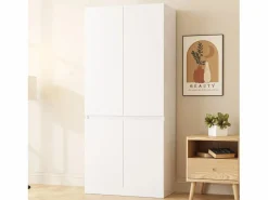 Muebles Niño|Armario 70 × 40 × 170 cm - modelo de doble puerta con amplios compartimentos de almacenamiento -