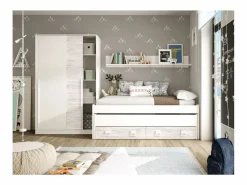 Loungitude Armario 2 puertas correderas aglomerado 200x120x50cm Blanco New