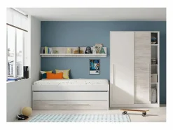 Loungitude Armario 2 puertas correderas aglomerado 200x120x50cm Blanco New