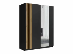 Armario 2 puertas correderas con espejo L150 cm color y natural - CALELA^Vente-unique Clearance