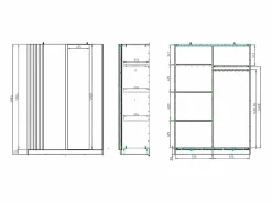 Armario 2 puertas correderas con espejo L150 cm color y natural - CALELA^Vente-unique Clearance