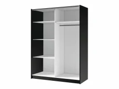 Vente-unique Armario 2 puertas correderas con espejo L200 cm color y natural - CALELA Negro Best