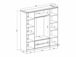 Armario 4 puertas L200 cm en color y dorado - VUKIA de Pascal Morabito^Vente-unique Discount