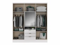 Armario 6 puertas y 3 cajones con espejo L180 cm - ELORIO^Vente-unique Hot
