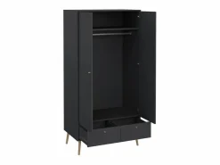 Calicosy Armario 2 puertas y 2 cajones con patas de madera H200,1 cm - TARP Gris Hot