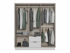 Vente-unique Armario 6 puertas y 2 cajones de 162 cm - FEOVA Blanco Online