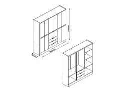 Armario 6 puertas y 3 cajones L180 cm en - PEROLI^Vente-unique Clearance