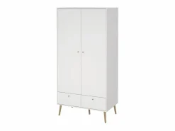 Calicosy Mueble Perchero|Armario 2 puertas y 2 cajones con patas de madera H200,1 cm - TARP