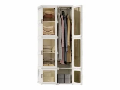 Armario 69 x 170 x 50 cm (An x Al x Pr) Fácil montaje Armario con puertas magnéticas Blanco Clearance