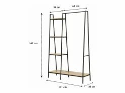 Calicosy Armario abierto industrial con 1 estante inferior y 4 baldas - LEXIE Beige Online