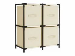 vidaxl Cajonera De Escritorio|Armario almacenaje de acero con 4 cestas tela 63x30x71 cm